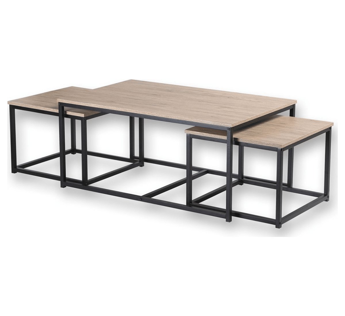 Urban-living-salontafel-houtlook-met-2-bijzettafels-modern